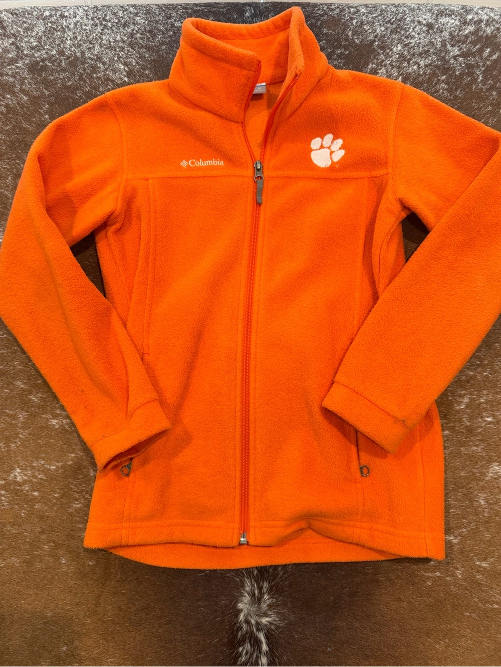 Columbia Clemson Tigers Youth Medium Orange Full-Zip Fleece
